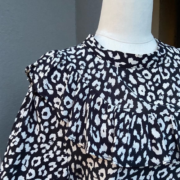 Zara Animal Print Long sleeve Smock dress size Large - Picture 7 of 14